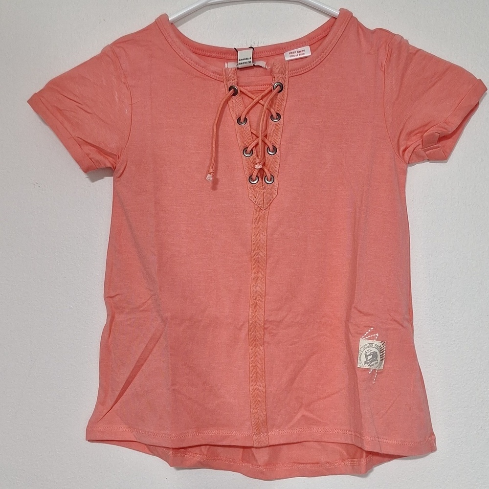 Silver Jeans Kids Orange Lace-Up Tee